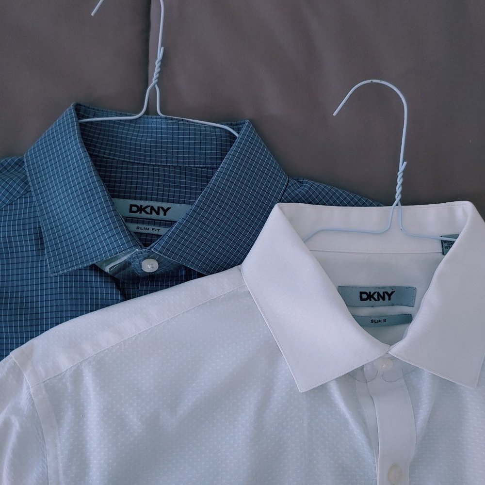 2 DKNY long sleeve shirts, slim fit